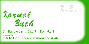 kornel buth business card